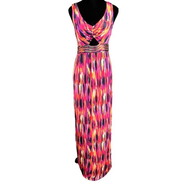 Trina Turk Margery Ikat Maxi Dress with Stretch Size XS Colorful Sleeveless - Picture 2 of 10
